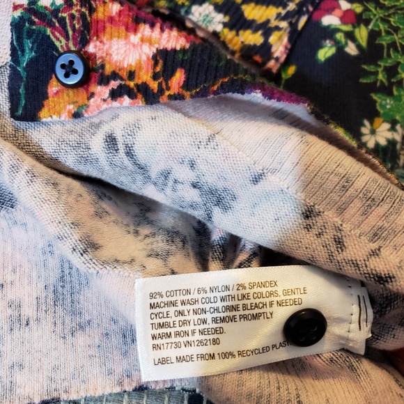 🌼5 for $25🌼 Merona navy floral print cardigan - Picture 3 of 4